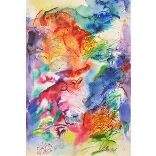 Malda Muizule, Nude Masquerade Ball, 1980s, Watercolor For Sale