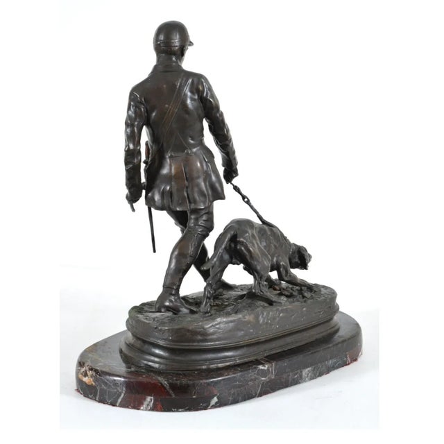 Late 19th Century After Pierre Jules Mene. "The Bloodhound Handler". Patinated Bronze Sculpture. Signed and Dated 1879 on Base. For Sale - Image 5 of 10