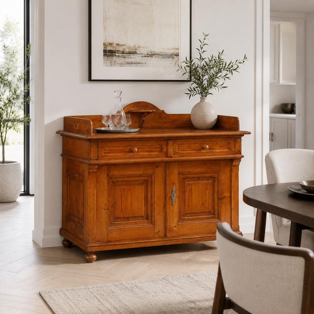 Antique Country Larch Washbasin Cabinet For Sale - Image 10 of 13