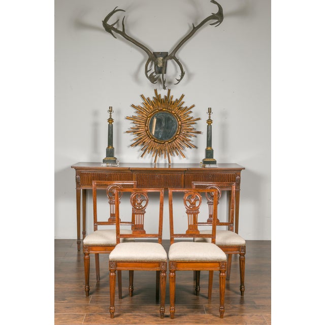 Early 19th Century Set of Four Italian 1820s Neoclassical Dining Room Chairs with Carved Splats For Sale - Image 5 of 12