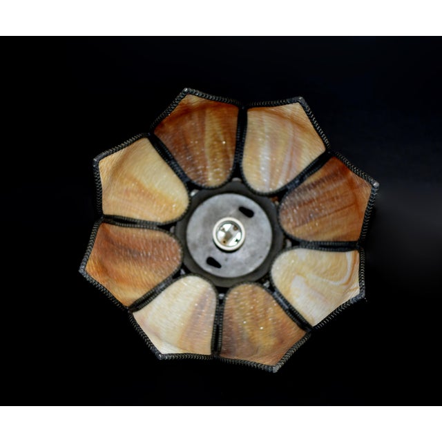 Antique Tiffany Style Lotus Ceiling Light Lamp Shade For Sale - Image 10 of 15