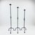 Black Hand Forged Iron Candelabra Set of 3 (101-121cm) Antique Copper Finish Heavy Rope Twist Stem with Openwork Cage Detail For Sale - Image 8 of 8
