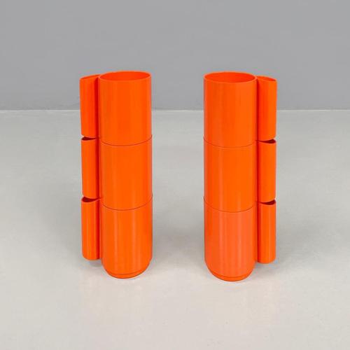 Orange French Modern Orange Plastic Orangeade Set by Jean Pierre Vitrac for Bourbon, 1970s, Set of 9 For Sale - Image 8 of 18