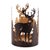 Contemporary Cut Metal Deer and Forest Candle Holder (Set of 2) For Sale - Image 3 of 5