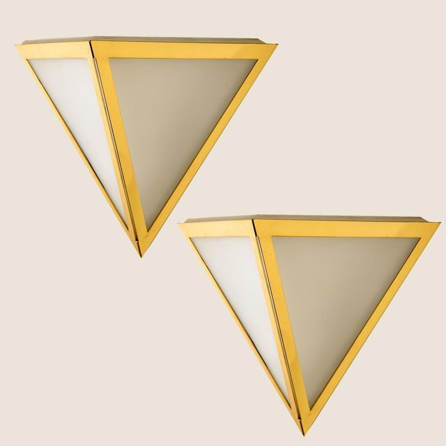 Triangle Glass Wall Light from Limburg, 1970s For Sale - Image 6 of 16