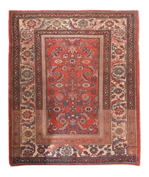 1920s Antique Handmade Malayer Persian Rug- 5′3″ × 6′3″