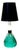 Mid 20th Century Archimede Seguso Murano Ribbed Emerald Green Glass Lamp Applied Crystal Collar For Sale