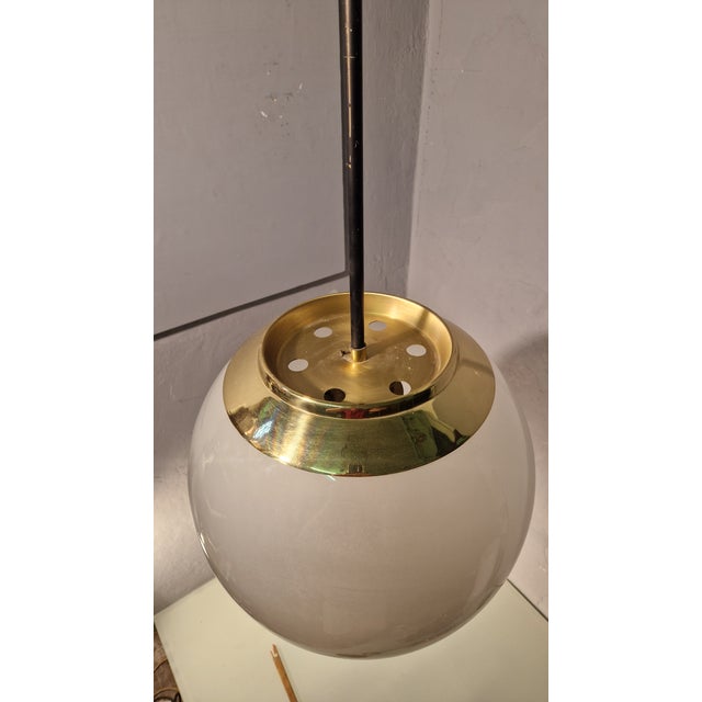 Mid-Century Modern Large LS2 Pendant in Brass by Luigi Caccia Dominioni for Azucena For Sale - Image 3 of 9