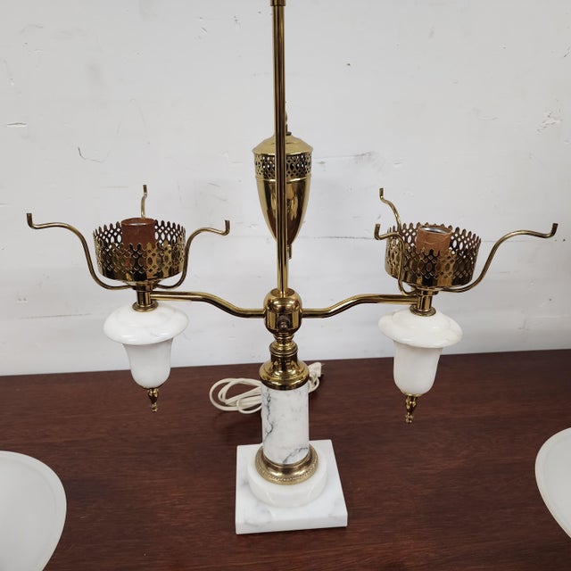 1960s Vintage Italian Marble Student Desk Table Lamp For Sale - Image 5 of 11