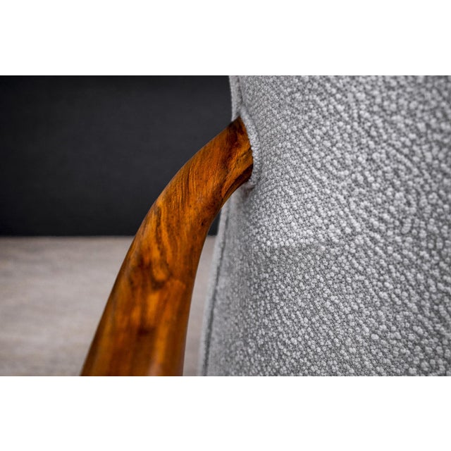 Armchair in Caviuna Wood & Boucle, Giuseppe Scapinelli, 1950s - Lot 811 For Sale - Image 11 of 16