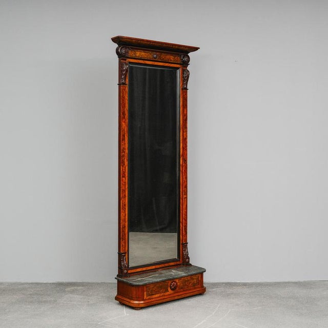Antique Wall Mirror in Walnut, 1800s For Sale - Image 14 of 14