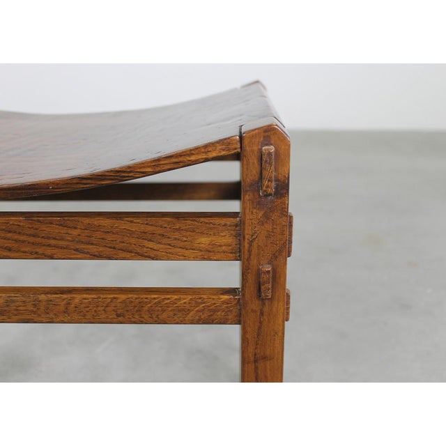 Set of Vintage Stools in Oak Wood by Giuseppe Rivadossi, 1970s For Sale - Image 14 of 16