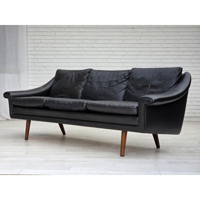 Vintage Danish Three-Seater Sofa in Leather by Aage Christensen, 1960s For Sale - Image 13 of 18