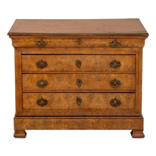 Louis Philippe Burl Walnut Commode, 19th C. For Sale
