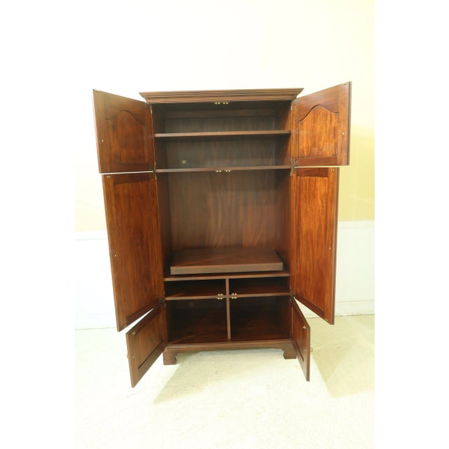 1990s Henkel Harris 6 Door Mahogany Tv Cabinet For Sale - Image 5 of 11