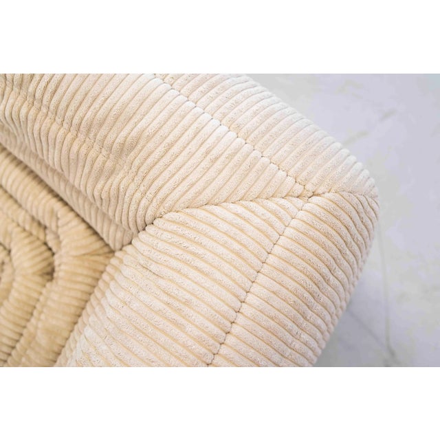 Vintage Two-Seat Togo Sofa with Arms in Beige Corduroy by Michel Ducaroy for Ligne Roset, 1970s For Sale - Image 14 of 18
