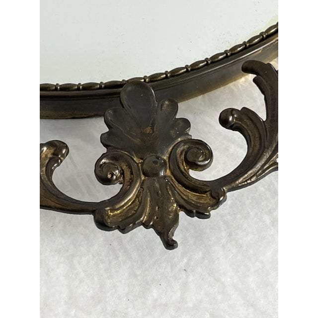 Mid-Century Modern Brass Wall Mirror, 1960s For Sale - Image 4 of 11