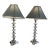 Pair of Neo Classical White Metal and Crystal Lamps For Sale
