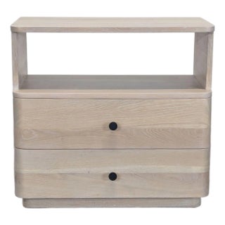 Two Drawer Nightstand With Open Shelf For Sale