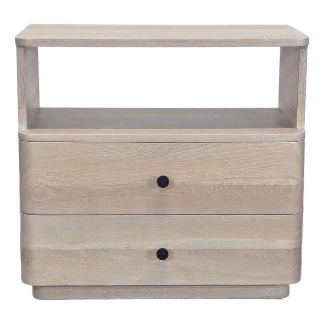 Two Drawer Nightstand With Open Shelf For Sale