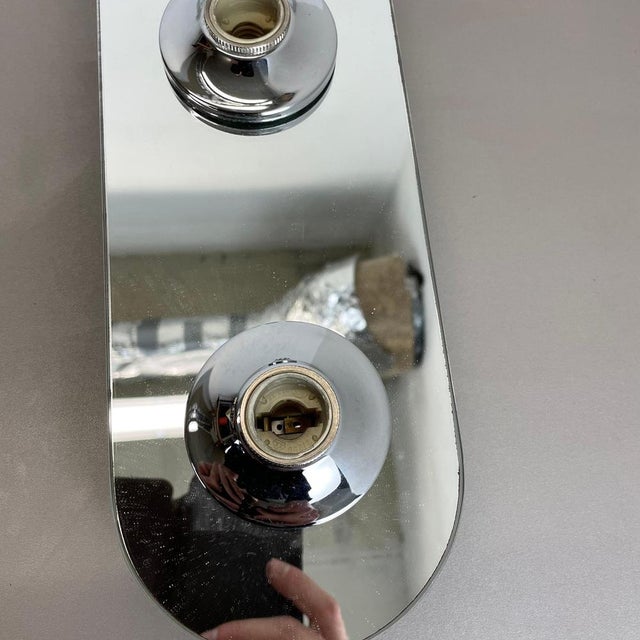 Pop Art Space Age Silver Mirror Wall Light by Eglo Light, Germany, 1980s For Sale - Image 12 of 18