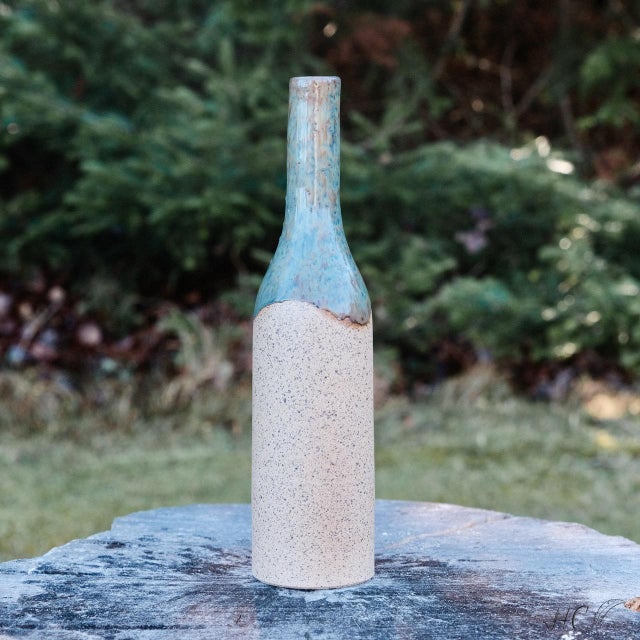 Decorative Speckled Stoneware Bottle Vase (Small) For Sale - Image 4 of 4