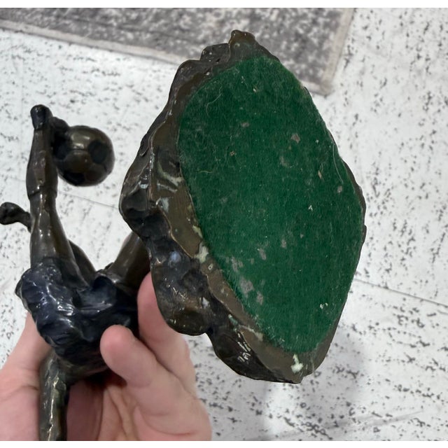 1990s Mark Hopkins Corner Kick Sculpture Limited Edition 1992 Signed Bronze 250/950 For Sale - Image 5 of 9