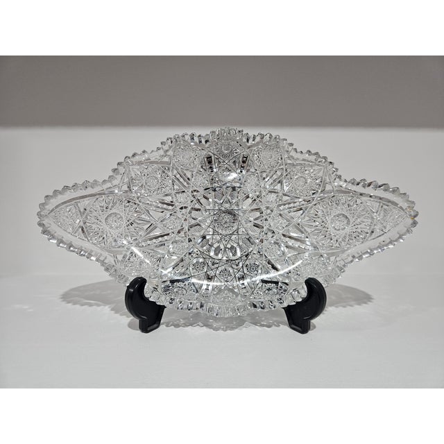 This beautiful crystal bowl dates back to the American brilliant-cut period of the 1920s. It features a rich, deep cut...