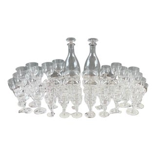 20th Century Baccarat Crystal Glassware Service, Set of 43 For Sale