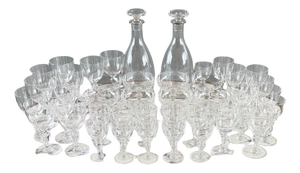 20th Century Baccarat Crystal Glassware Service, Set of 43