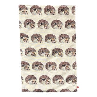 Custom Linen-Cotton "Harris the Hedgehog" Tea Towel, Original For Sale