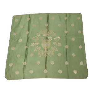 Antique Green & Gold French Empire Style Woven Silk Panel