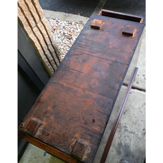 Traditional Antique Early 19th Century English Georgian Mahogany Partners' Desk With Green Leather Writing Surface, [54"w X 35.5"d X 30.5"h] For Sale - Image 3 of 18
