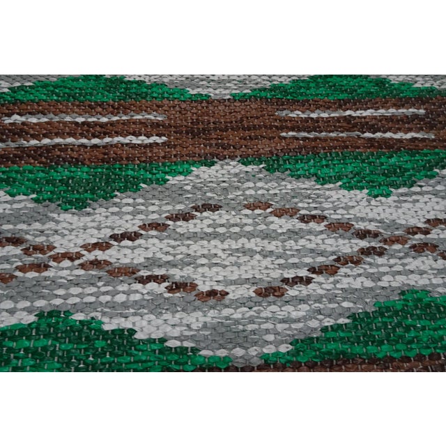 Gray Rag Rug Swedish Mid Century Vinyl For Sale - Image 8 of 9