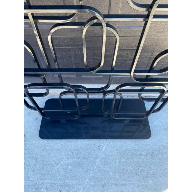 Contemporary Large 6’ Postmodern Geometric Metal Floor Sculpture / Architectural Room Divider, C. 1990s For Sale - Image 3 of 6