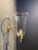 A circa 1900 traditional gild bronze and silver plate finish sconces with hurricane glass inset. Williamsburg style....
