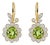 Art Nouveau Peridot Flower and Leaf Drop Earrings, Silver, Gold, Pair For Sale