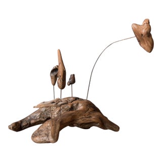 Mid Century Modern Abstract Driftwood Suspended Table Sculpture For Sale