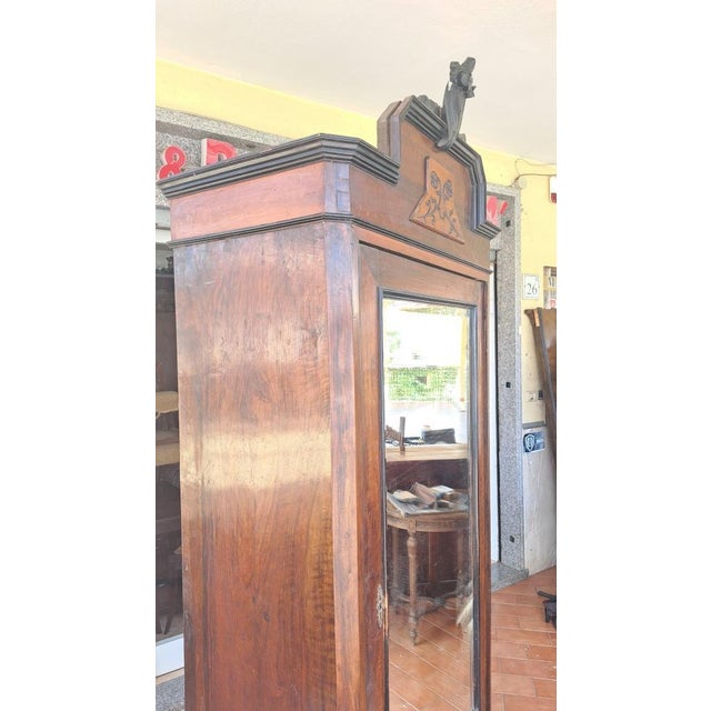 Antique Italian Walnut Wardrobe, 1890s For Sale - Image 3 of 8