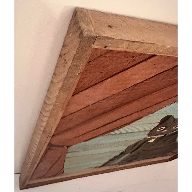 1970s Handcrafted Wood Kitty Cat Art. For Sale - Image 4 of 10