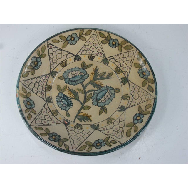 Folk Art 1970s Floral Pottery Bowl / Dish, Signed: Olaria De Almansil Algarve Zea, Handmade, Portugal Folk Art For Sale - Image 3 of 11