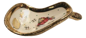 Gold-Plated Ceramic Container from Grand Lux, Belgium, 1950s