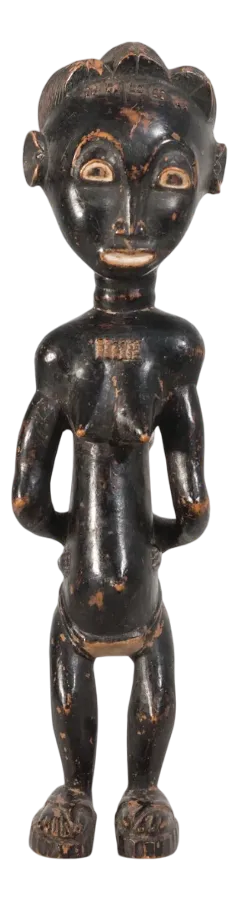 Traditional African Carved Wooden Figurine, Early 20th Century