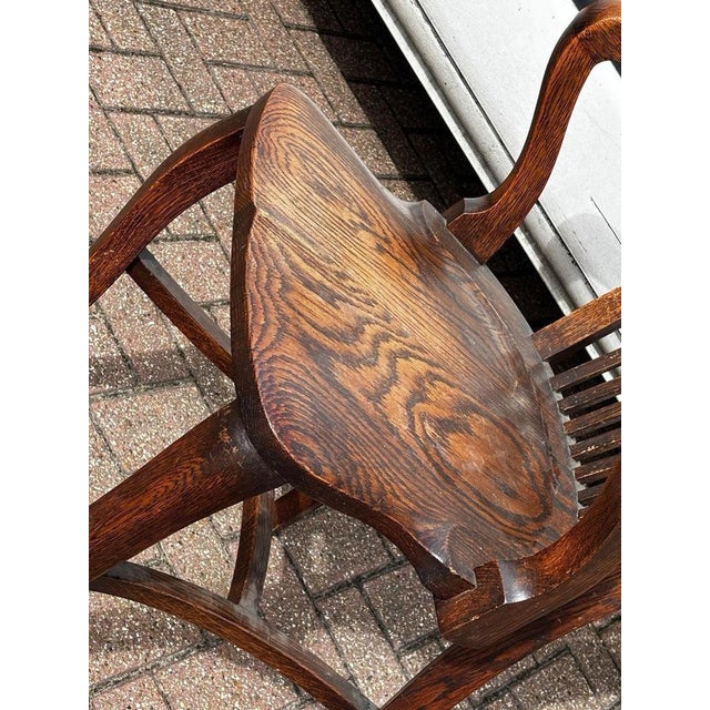 Edwardian Oak Desk Chair For Sale - Image 4 of 7