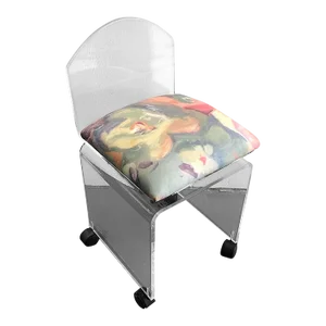 Postmodern Lucite Waterfall Swivel Vanity Stool