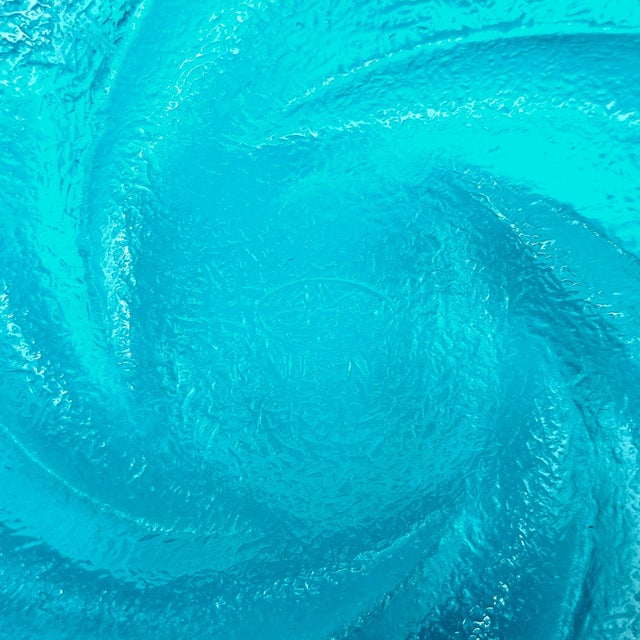 Glass Fenton Cobalt Blue Swirl Art Glass Dish — Mid-Century Modern, 8" For Sale - Image 7 of 8