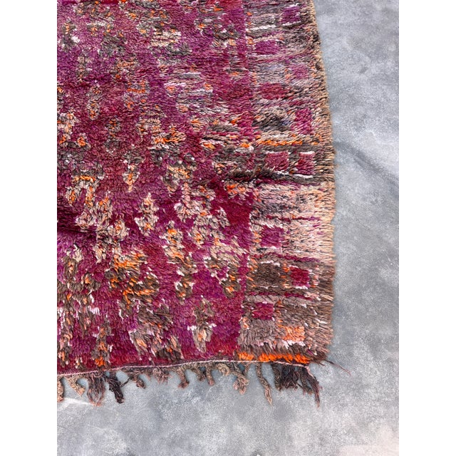 Mid-Century Modern 1980s Purple Moroccan Plush Rug - 6'4" X 9'6" Ft For Sale - Image 3 of 10