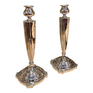 Mid 20th Century Victor Siedman Sterling Silver Candlesticks For Sale