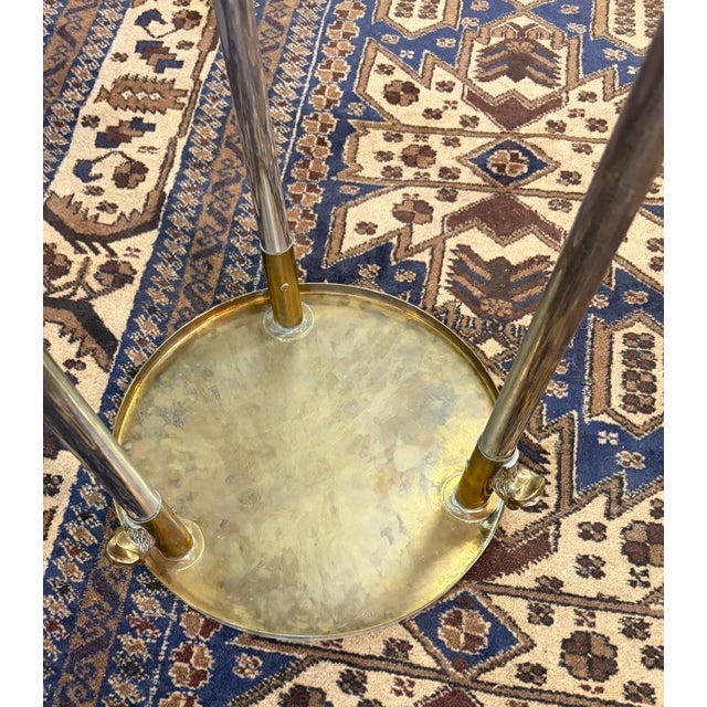 Early Neoclassical Brass and Polished Steel Three Legged Taboret or Side Table For Sale - Image 9 of 10