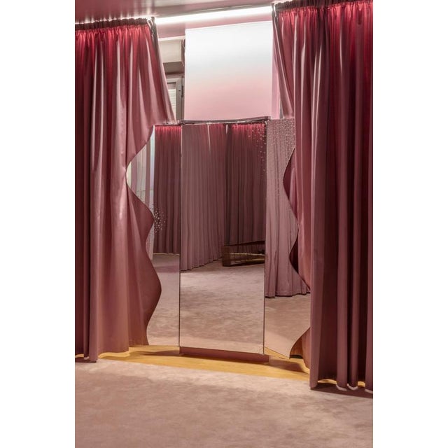 Wood Clelia Rectangular Floor Mirror in Fiber Wood and Metallic Coating by Wedo For Sale - Image 7 of 18